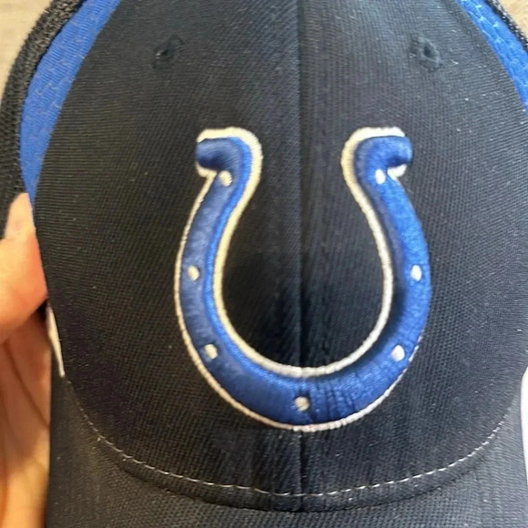 NFL INDIANAPOLIS COLTS FOOTBALL CAP HAT BLK/NAVY REEBOK S/M USED - Picture 5 of 9